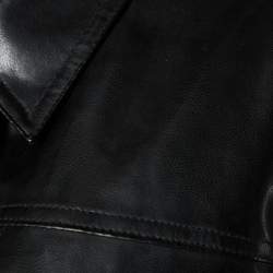 Pre Owned Moschino Jeans Black Faux Leather Heart Studded Jacket L