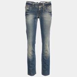 Moschino Jeans Navy Blue Denim Tapered Leg Jeans S