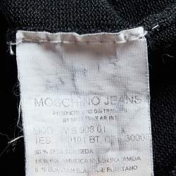 Pre Owned Moschino Jeans Black Embellished Silk Knit  Round Neck Jumper S