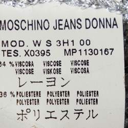 Moschino Jeans Silver Lurex Knit Open Front Cardigan L