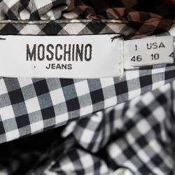 فستان موسكينو جينز قطن كاروهات غينغام مونوكرومي مقاس متوسط (ميديوم)