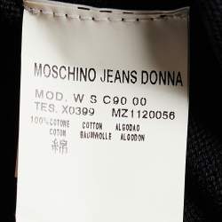 Pre Owned Moschino Jeans Black Button Embellished Cotton Knit Shrug M