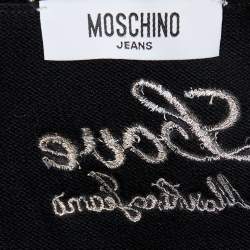 Pre Owned Moschino Jeans Black Button Embellished Cotton Knit Shrug M