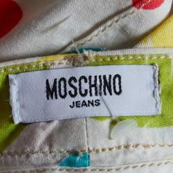 Moschino Jeans White Floral Printed Cotton Capri Pants M