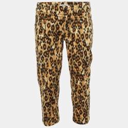 Moschino Jeans Multicolor Animal Printed Cotton Capri Pants M