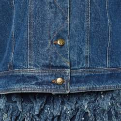 Pre Owned Moschino Jeans Blue Denim Frayed Detail Mini Dress & Jacket L