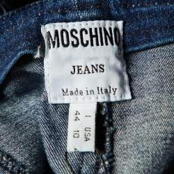 Pre Owned Moschino Jeans Blue Denim Frayed Detail Mini Dress & Jacket L