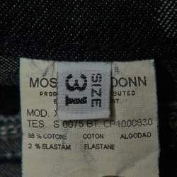 Pre Owned Moschino Jeans Dark Blue Hearts Patterned Denim Flared Jeans L Waist 28"