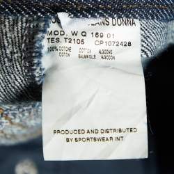 Moschino Jeans Navy Blue Denim Studded Wide Leg Jeans L