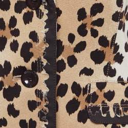 Pre Owned Moschino Jeans Brown/Beige Animal Printed Cotton Blazer M