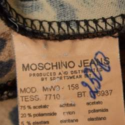 Moschino Jeans Vintage Brown Leopard Print Jersey Midi Dress M