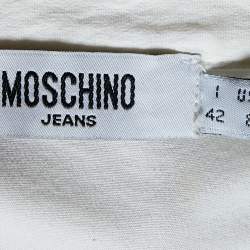 Moschino Jeans White Cotton Top & Checked Skirt Set M