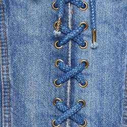 Moschino Jeans Blue Denim Lace-Up Corset Top M