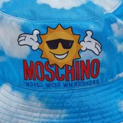 Moschino Blue/White Printed Tie/Dye Bucket Hat M