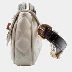 مملوكة مسبقًا Moschino White/Black Leather Waist Belt Bag