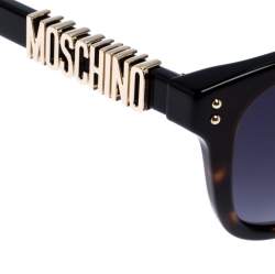 Pre Owned Moschino Brown Tortoise Gradient Safilo Square Sunglasses 