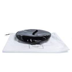 Pre Owned Moschino Black Vinyl Beret Hat L