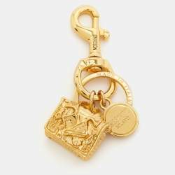 Moschino by Redwell Heart Gold Tone Keyring Moschino
