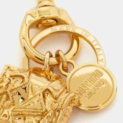 Pre Owned Moschino Gold Tone Bag Charm/KeyRing