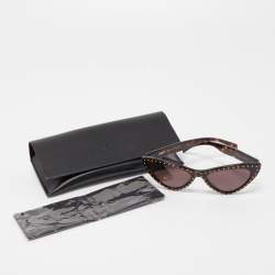 Pre Owned Moschino Dark Brown Tortoise Print MOS006/S Cat Eye Sunglasses