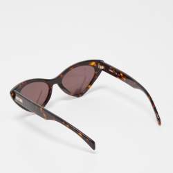Pre Owned Moschino Dark Brown Tortoise Print MOS006/S Cat Eye Sunglasses