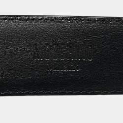 Pre Owned Moschino Black Leather Classic Logo Belt 95 CM