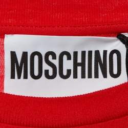 Pre Owned Moschino Couture Red Cotton McDonald Logo Crew Neck T-Shirt Dress L