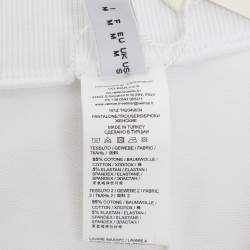 Pre Owned Moschino White Cotton Logo Underwear Jogger Pants M