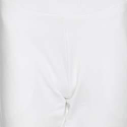 Pre Owned Moschino White Cotton Logo Underwear Jogger Pants M