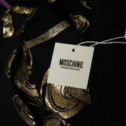 Moschino Underwear Black Gym Print Cotton Jersey Top and Trouser Set L