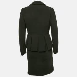 Moschino Black Lace Trim Crepe Jacket and Skirt M/S