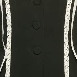 Moschino Black Lace Trim Crepe Jacket and Skirt M/S