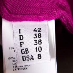 Pre Owned Moschino Couture Pink Wool Biker Optical illusion Mini Skirt M