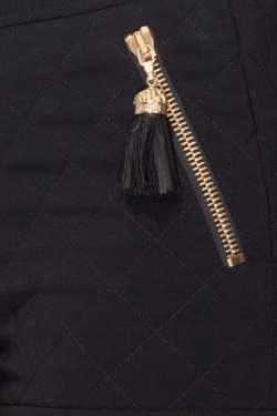 Pre Owned Moschino Couture Black Quilted Tassel Zip Detail Shorts S