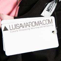 Pre Owned Moschino Cheap and Chic Pink Crepe Flinstone Printed Detail Dress S