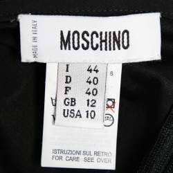 Pre Owned Moschino Black Cotton Ruffle Trimmed Maxi Skirt M