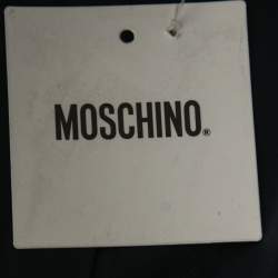 Moschino Navy Blue Wool Blend Draped Front Blazer L
