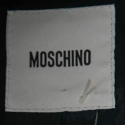 Moschino Navy Blue Wool Blend Draped Front Blazer L