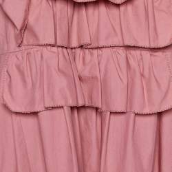 Moschino Pink Cotton Ruffle Detail Top L
