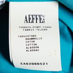 Pre Owned Moschino Green Cotton Ruffle Detail Top M