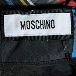 Moschino Multicolor Plaided Silk Blend Bow Detail Mini Dress M
