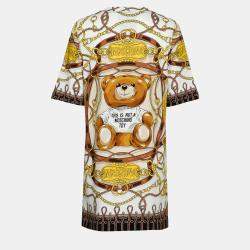 Pre Owned Moschino Military Teddy Scarf Print Dress Multi Cotton Dress