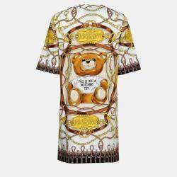 Moschino Multi Military Teddy Scarf Print Dress L