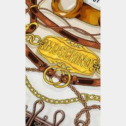 Moschino Multi Military Teddy Scarf Print Dress L