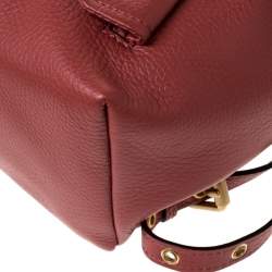 Pre Owned Moschino Nude Red Leather Medium Pocket Backpack