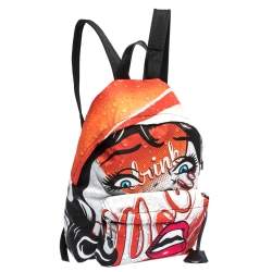 Pre Owned Moschino Multicolor Eyes Collection Print Nylon Backpack