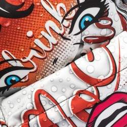 Pre Owned Moschino Multicolor Eyes Collection Print Nylon Backpack