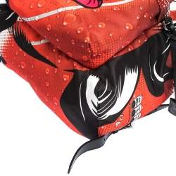 Pre Owned Moschino Multicolor Eyes Collection Print Nylon Backpack