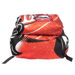 Pre Owned Moschino Multicolor Eyes Collection Print Nylon Backpack