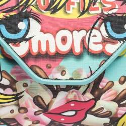 Moschino Multicolor PVC S'more Envelope Flap Chain Shoulder Bag 